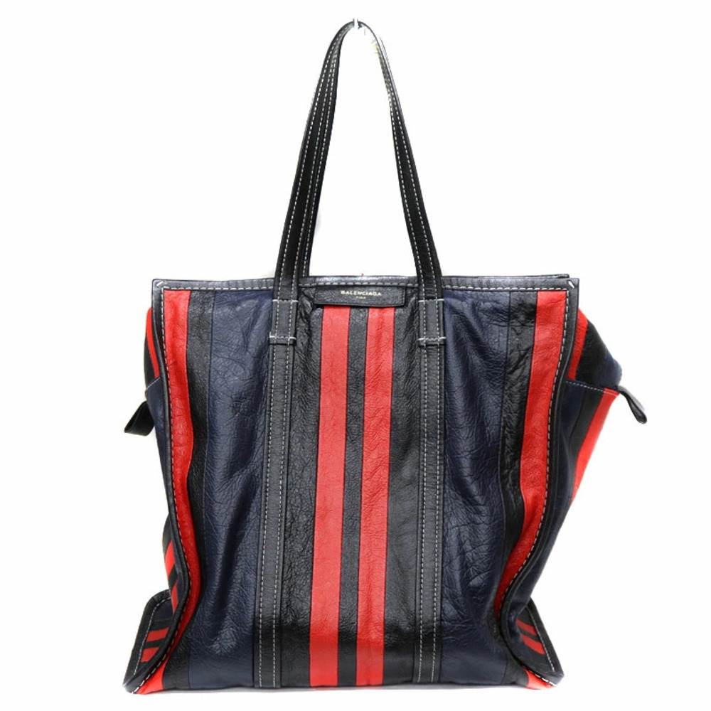 BALENCIAGA Bazaar Shopper Leather Tote Bag Neighbor Red Black